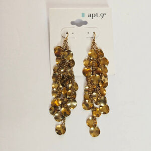 Apt. 9 Gold-Tone Dangle Round Discs Chain Statement Drop Cascade Earrings